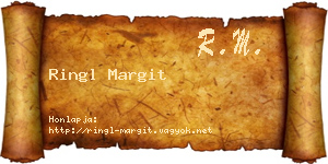 Ringl Margit névjegykártya